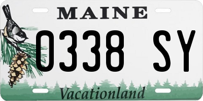 ME license plate 0338SY