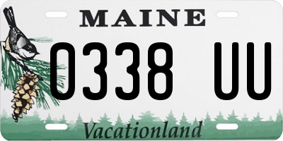 ME license plate 0338UU