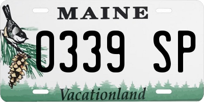 ME license plate 0339SP