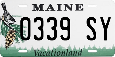 ME license plate 0339SY