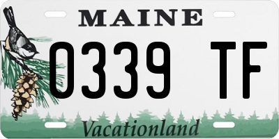 ME license plate 0339TF