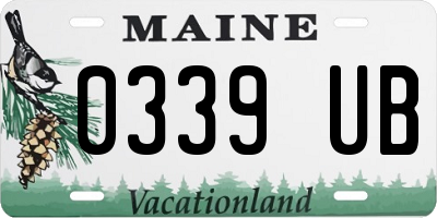 ME license plate 0339UB
