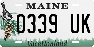 ME license plate 0339UK
