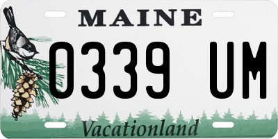 ME license plate 0339UM