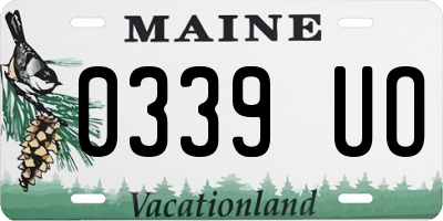 ME license plate 0339UO
