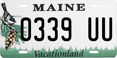 ME license plate 0339UU