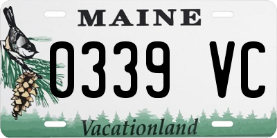 ME license plate 0339VC