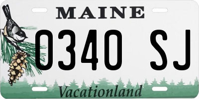ME license plate 0340SJ