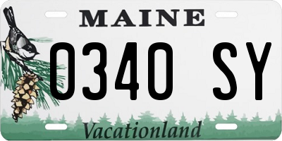 ME license plate 0340SY