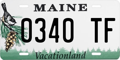 ME license plate 0340TF