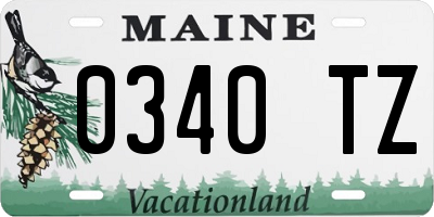 ME license plate 0340TZ