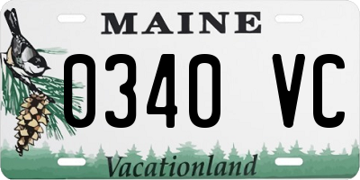 ME license plate 0340VC