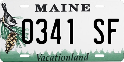 ME license plate 0341SF