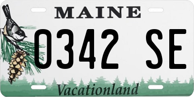 ME license plate 0342SE