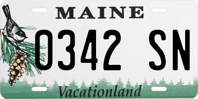 ME license plate 0342SN
