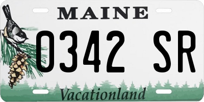 ME license plate 0342SR