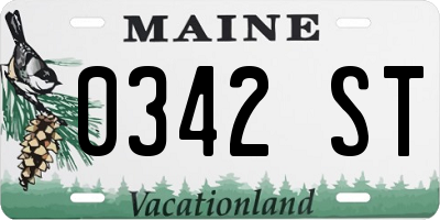 ME license plate 0342ST