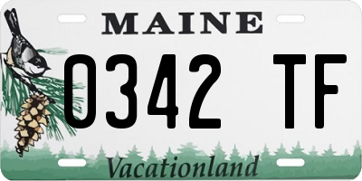 ME license plate 0342TF