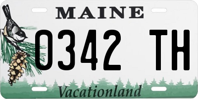 ME license plate 0342TH