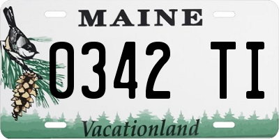 ME license plate 0342TI