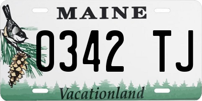 ME license plate 0342TJ