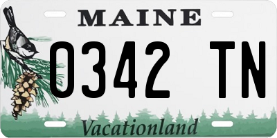 ME license plate 0342TN