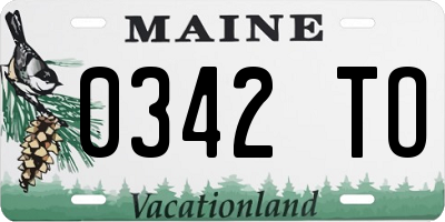 ME license plate 0342TO