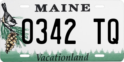 ME license plate 0342TQ