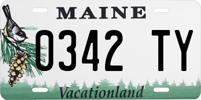 ME license plate 0342TY