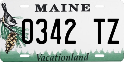 ME license plate 0342TZ
