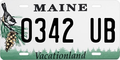 ME license plate 0342UB