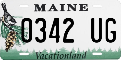 ME license plate 0342UG