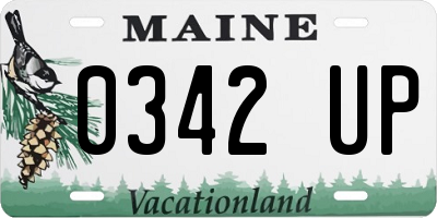 ME license plate 0342UP