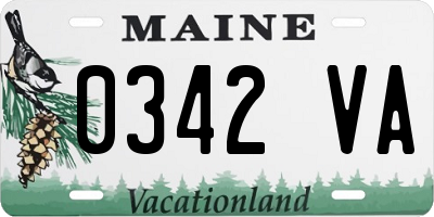 ME license plate 0342VA