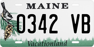ME license plate 0342VB