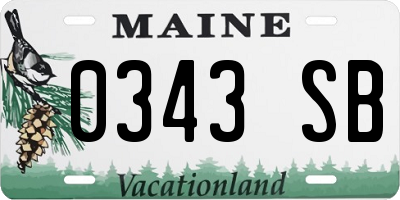 ME license plate 0343SB