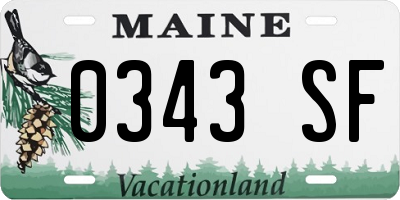 ME license plate 0343SF