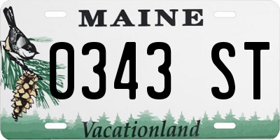 ME license plate 0343ST