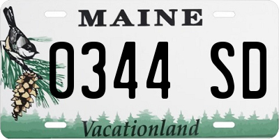 ME license plate 0344SD