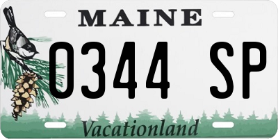 ME license plate 0344SP