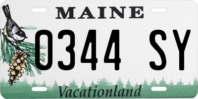 ME license plate 0344SY