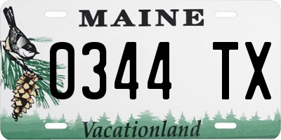 ME license plate 0344TX