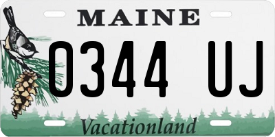 ME license plate 0344UJ