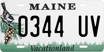 ME license plate 0344UV