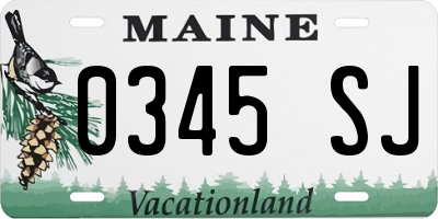 ME license plate 0345SJ