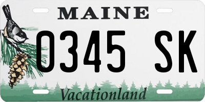 ME license plate 0345SK