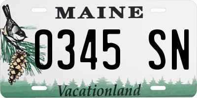 ME license plate 0345SN