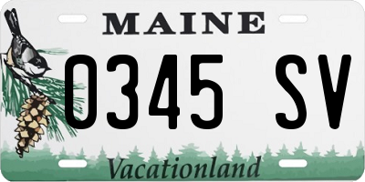 ME license plate 0345SV