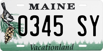 ME license plate 0345SY