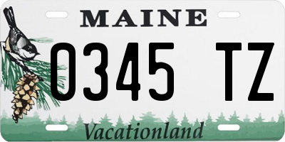 ME license plate 0345TZ